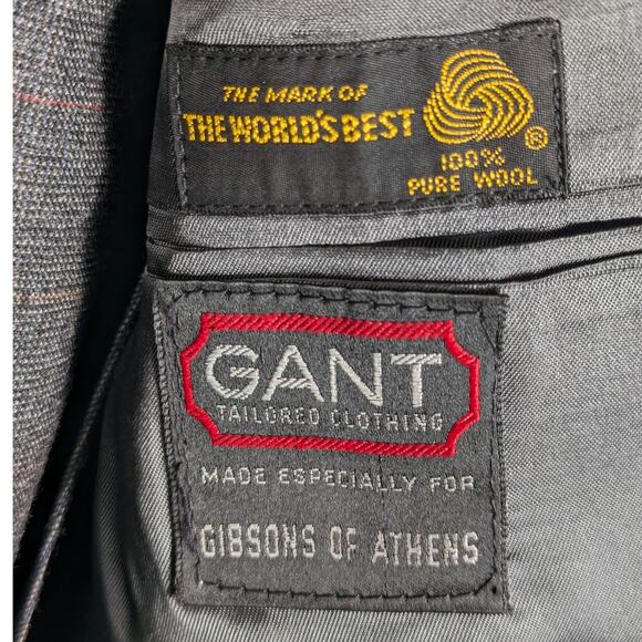 Gant 44R Gray Wool Blazer Mens 100% Pure Wool USA Made Union Tailored Gibsons - Picture 4 of 6